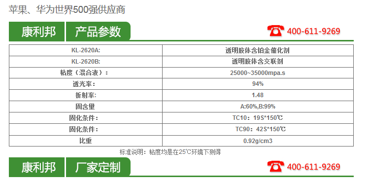 KL-2620保护膜硅胶胶水产品参数 KL-2620保护膜硅胶胶水产品参数
